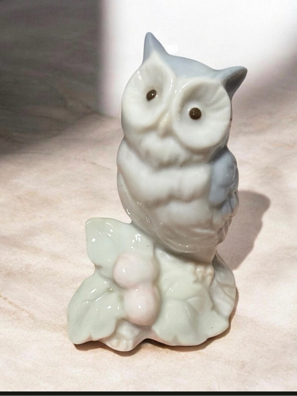 Vintage George Good Porcelain Blue White Owl Figurine